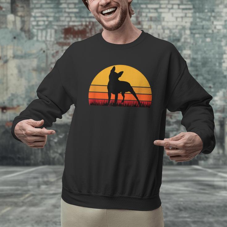 Boston Terrier Bostie Sunset Retro Dog Pet Mom Dad Men Graphic Sweatshirt, Boston Terrier Mom Sweatshirts, Boston Terrier Dad Sweatshirts, gift for family, gift for coworker