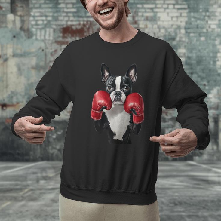 Boston Terrier Boxing Men Graphic Sweatshirt, gift for family, gift for coworker