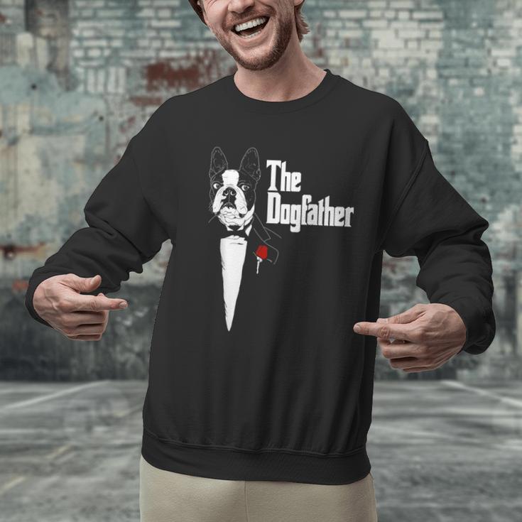 Boston Terrier Dad The DogFather Shirt Boston Terrier Men Graphic Sweatshirt, Boston Terrier Dad Sweatshirts, gift for family, gift for coworker