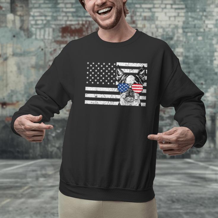 Boston Terrier Dog 4th Of July US American Flag Patriotic Men Graphic Sweatshirt, American Boston Terrier Sweatshirts, Patriotic Boston Terrier Sweatshirts, Boston Terrier 4th Of July Sweatshirts, gift for family, gift for coworker