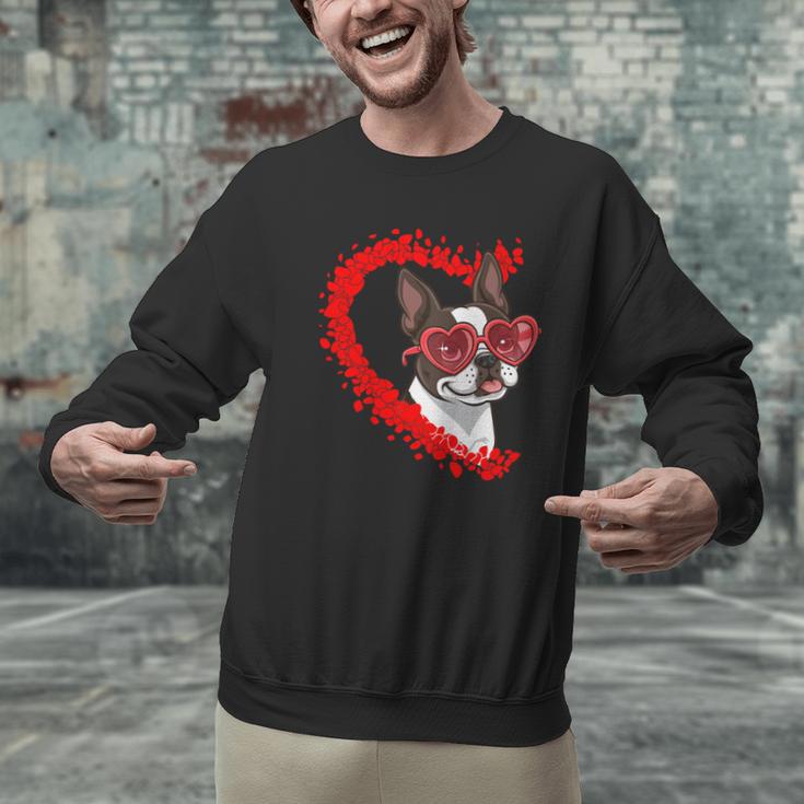 Boston Terrier Dog Mom Dad Valentine’s Day Pet Lover For Men Women Kids Men Graphic Sweatshirt, Boston Terrier Mom Sweatshirts, Boston Terrier Dad Sweatshirts, gift for family, gift for coworker