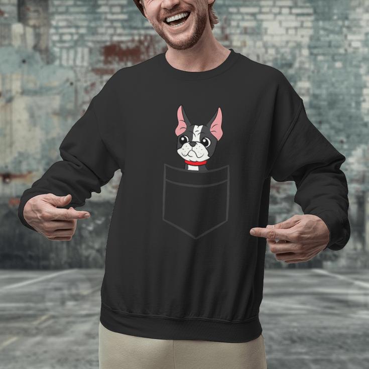 Boston Terrier Dog In The Pocket Boston Terrier For Men Women Girls Kids Men Graphic Sweatshirt, gift for family, gift for coworker