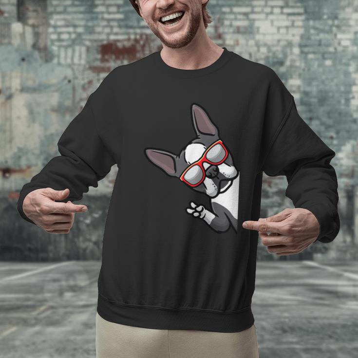 Boston Terrier Dog From Side Boston Bull Men Graphic Sweatshirt, gift for family, gift for coworker