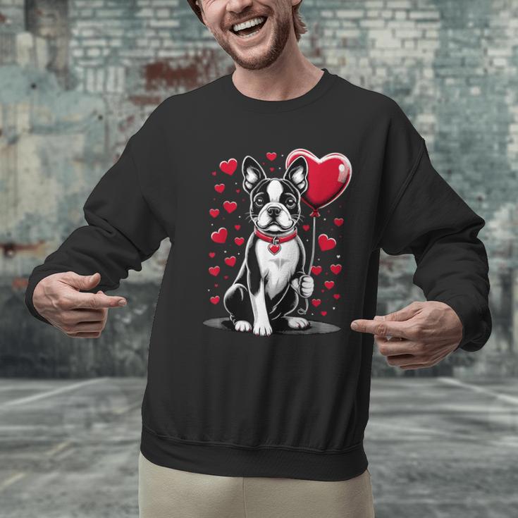 Boston Terrier Dog Valentine's Day Dog Owner Valentine Men Graphic Sweatshirt, gift for family, gift for coworker