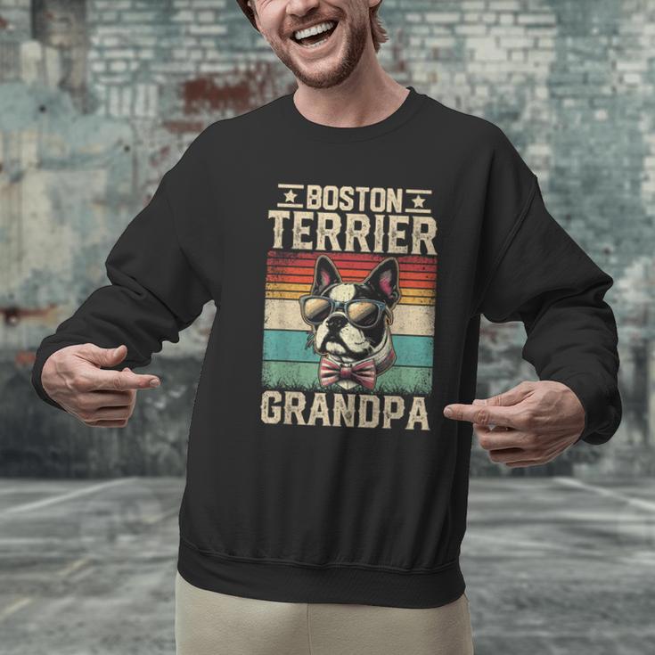 Boston Terrier Grandpa Dog Lover Father's Day Men Graphic Sweatshirt, gift for family, gift for coworker
