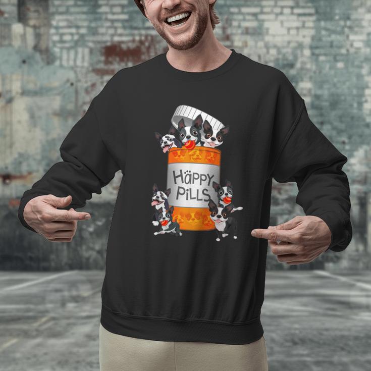 Boston Terrier Happy Pills T-Shirt Men Graphic Sweatshirt, gift for family, gift for coworker