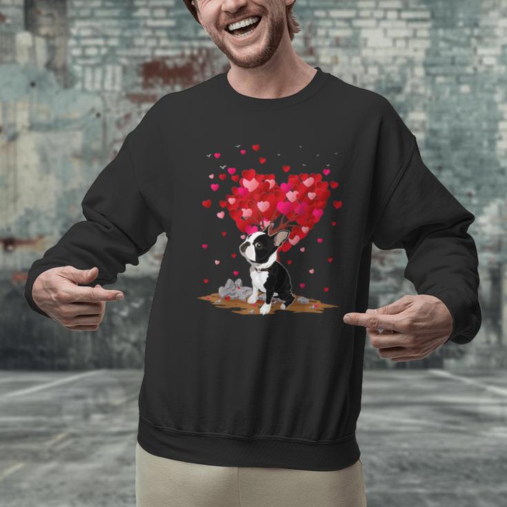 Boston Terrier Lover Heart Shape Boston Terrier Valentine Men Graphic Sweatshirt, gift for family, gift for coworker