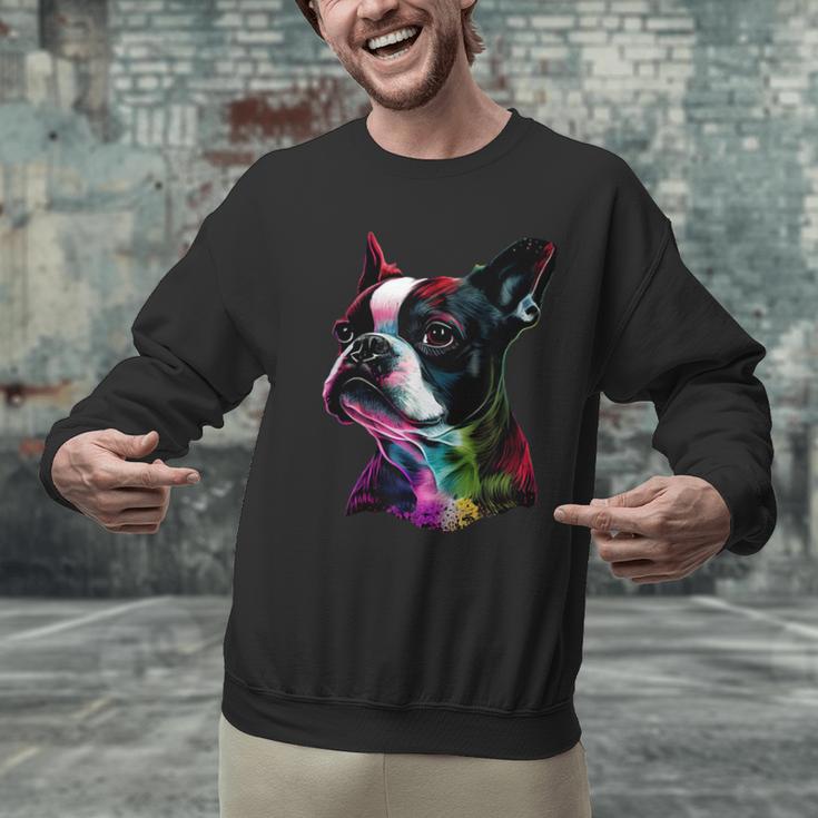 Boston Terrier Lovers Colorful Pop Art Boston Terrier Men Graphic Sweatshirt, gift for family, gift for coworker