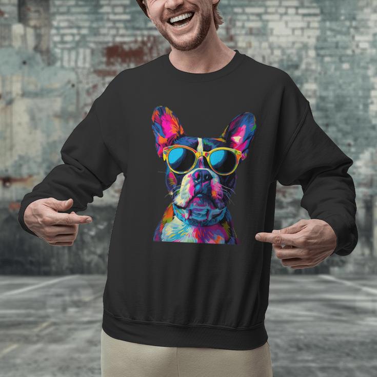 Boston Terrier Lovers Pop Art Boston Terrier Men Graphic Sweatshirt, gift for family, gift for coworker