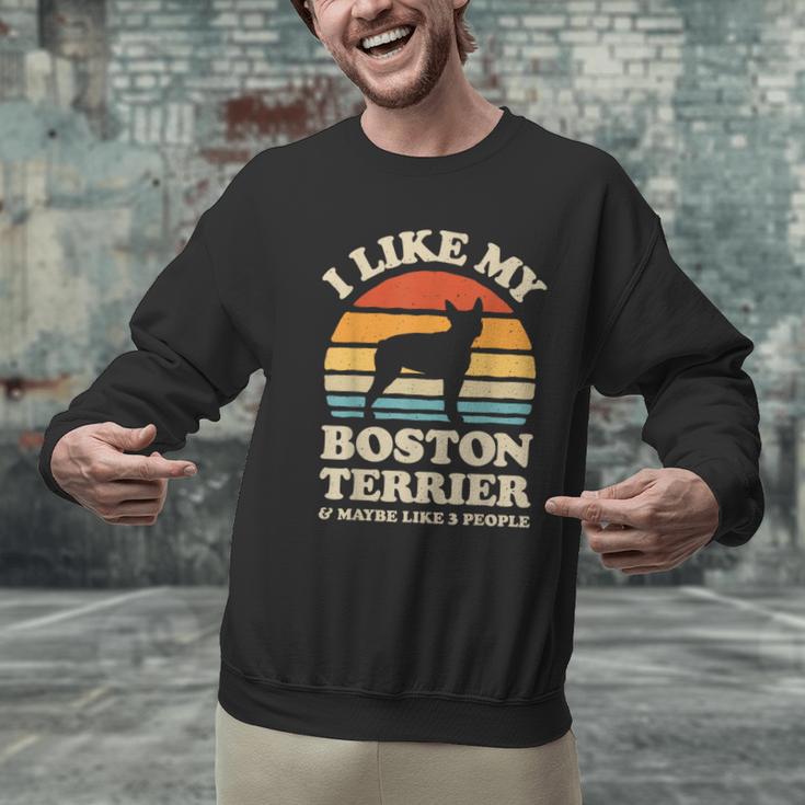 I Like My Boston Terrier And Maybe Like 3 People Dog Lover Men Graphic Sweatshirt, gift for family, gift for coworker