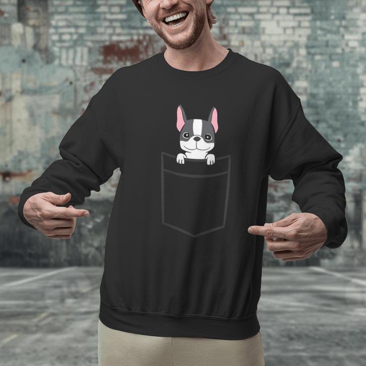 Boston Terrier In The Pocket Cute Boston Terrier Dog For Men Women Girls Kids Men Graphic Sweatshirt, gift for family, gift for coworker
