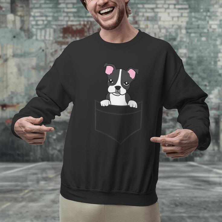 Boston Terrier In The Pocket Cute Pocket Boston Terrier Men Graphic Sweatshirt, gift for family, gift for coworker