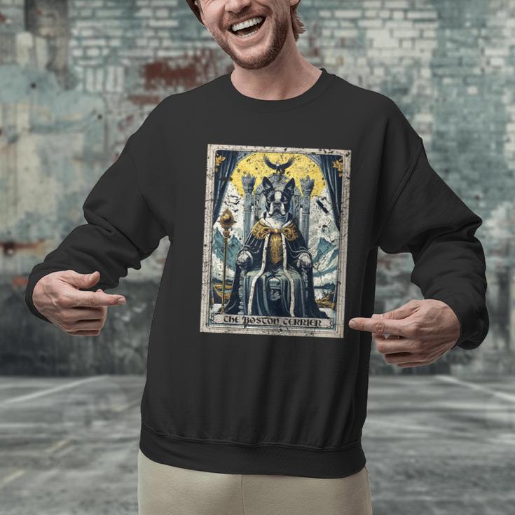 Boston Terrier Tarot Card Dog Men Graphic Sweatshirt, Boston Terrier Tarot Sweatshirts, gift for family, gift for coworker