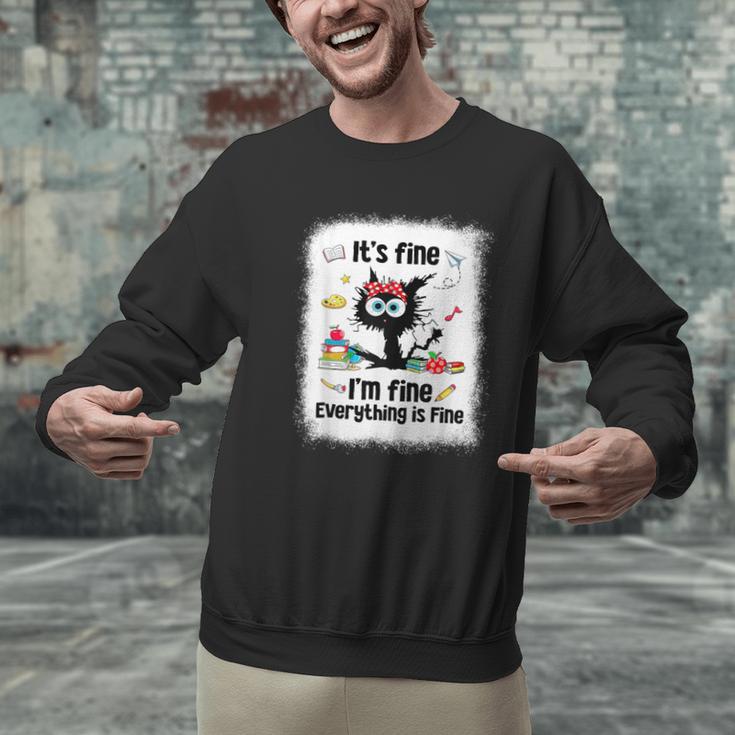 Cat It's Fine I'm Fine Everything Is Fine Teacher Life Men Graphic Sweatshirt, gift for family, gift for coworker Cat It's Fine I'm Fine Everything Is Fine Teacher Life Men Graphic Sweatshirt, gift for family, gift for coworker
