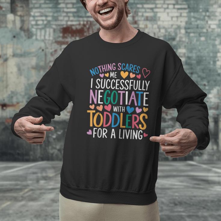Childcare Teacher Negotiate With Toddlers Daycare Provider Men Graphic Sweatshirt, gift for family, gift for coworker