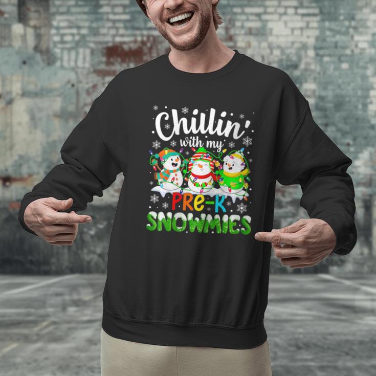 Chillin With My Pre-K Snowmies Christmas Teacher Xmas Men Graphic Sweatshirt, gift for family, gift for coworker Chillin With My Pre-K Snowmies Christmas Teacher Xmas Men Graphic Sweatshirt, gift for family, gift for coworker