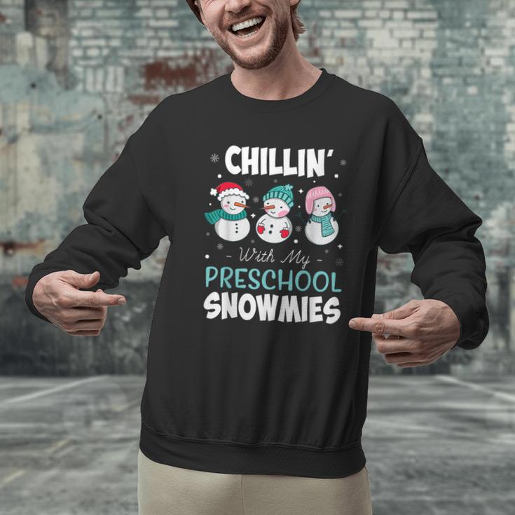 Chillin' With My Preschool Snowmies Teacher Christmas Men Women Kids Men Graphic Sweatshirt, gift for family, gift for coworker