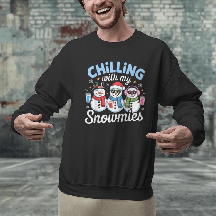 Chillin With My Snowmie Women Christmas Snowman Teacher Snow Men Graphic Sweatshirt, gift for family, gift for coworker Chillin With My Snowmie Women Christmas Snowman Teacher Snow Men Graphic Sweatshirt, gift for family, gift for coworker