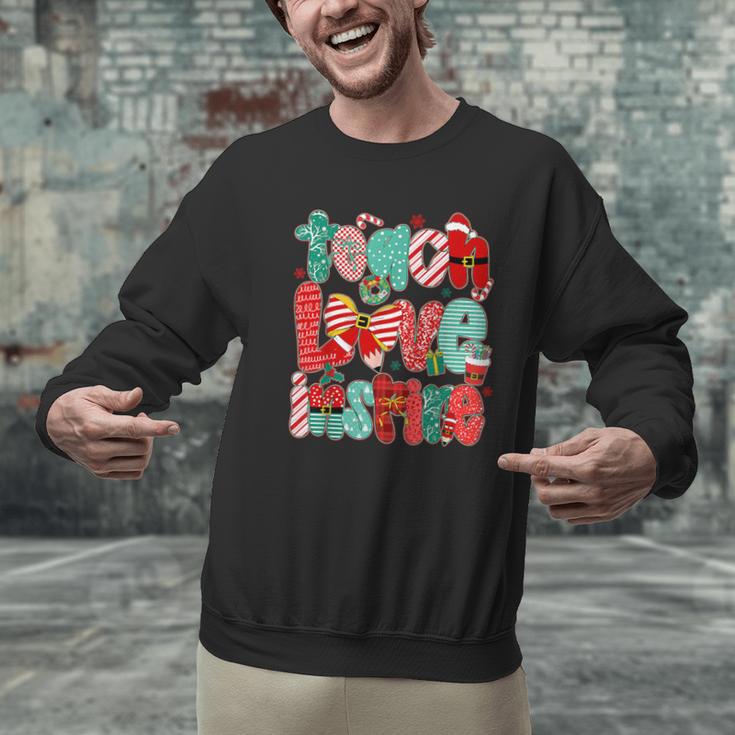 Christmas Coquette Bow Teacher Teach Love Inspire Men Graphic Sweatshirt, gift for family, gift for coworker Christmas Coquette Bow Teacher Teach Love Inspire Men Graphic Sweatshirt, gift for family, gift for coworker