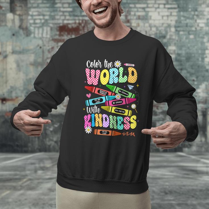 Color The World With Kindness Teacher Back To School Men Graphic Sweatshirt, gift for family, gift for coworker Color The World With Kindness Teacher Back To School Men Graphic Sweatshirt, gift for family, gift for coworker