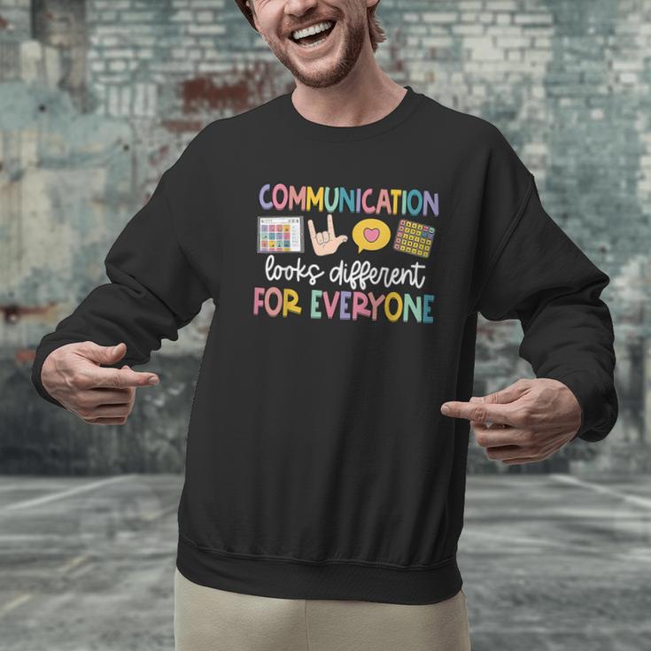 Communication Looks Different Tee Shirt Kids -Adults Teacher Animal Print Small Short Sleeve Classic Fit Crew Neck Polyester 100 Men Graphic Sweatshirt, gift for family, gift for coworker
