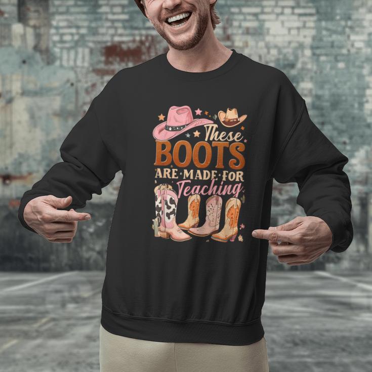 Cowboy Teacher These Boots Are Made-For Teaching School Men Graphic Sweatshirt, gift for family, gift for coworker Cowboy Teacher These Boots Are Made-For Teaching School Men Graphic Sweatshirt, gift for family, gift for coworker