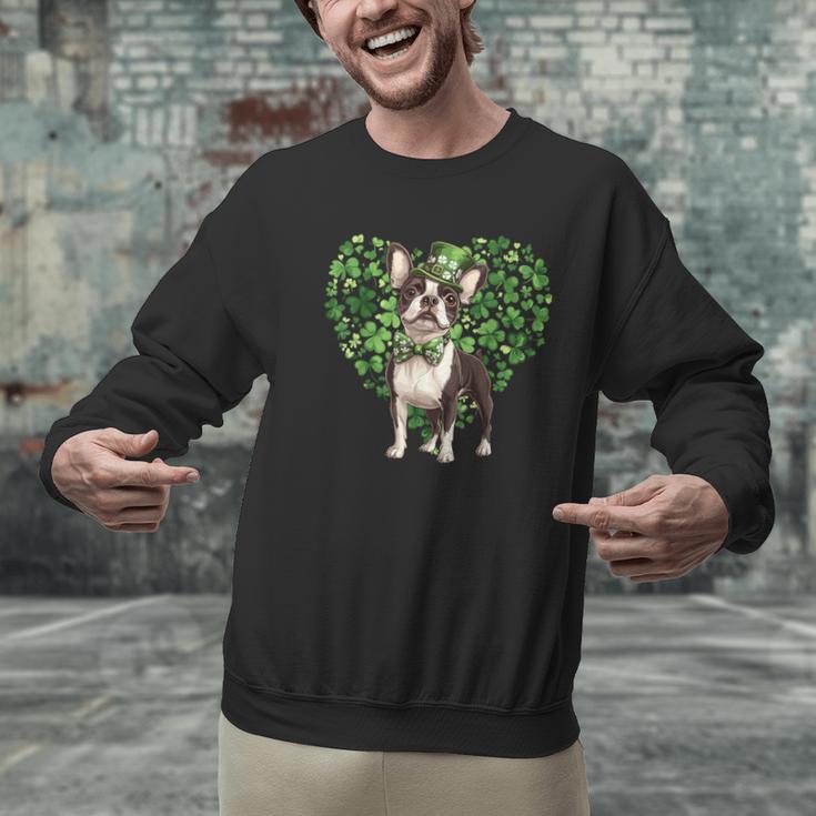 Cute Boston Terrier Shamrock St Patrick's Day Dog Lover Men Women Kids Men Graphic Sweatshirt, gift for family, gift for coworker