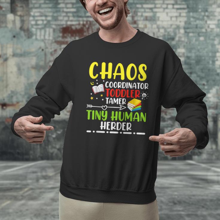 Daycare Teacher School Chaos Coordinator Toddler Tamer For Men Women Kids Men Graphic Sweatshirt, gift for family, gift for coworker Daycare Teacher School Chaos Coordinator Toddler Tamer For Men Women Kids Men Graphic Sweatshirt, gift for family, gift for coworker