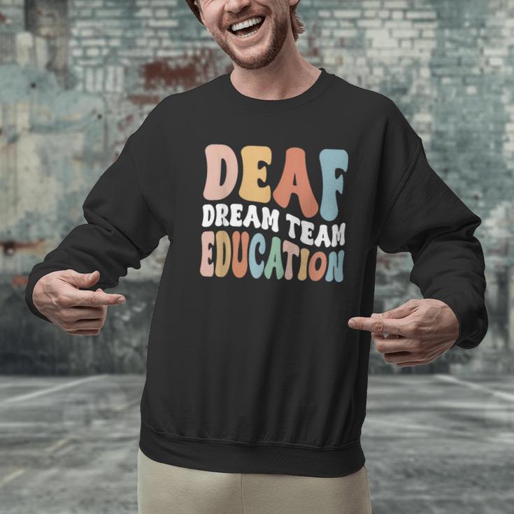 Deaf Dream Team Education Deaf Education Teacher Men Graphic Sweatshirt, gift for family, gift for coworker Deaf Dream Team Education Deaf Education Teacher Men Graphic Sweatshirt, gift for family, gift for coworker