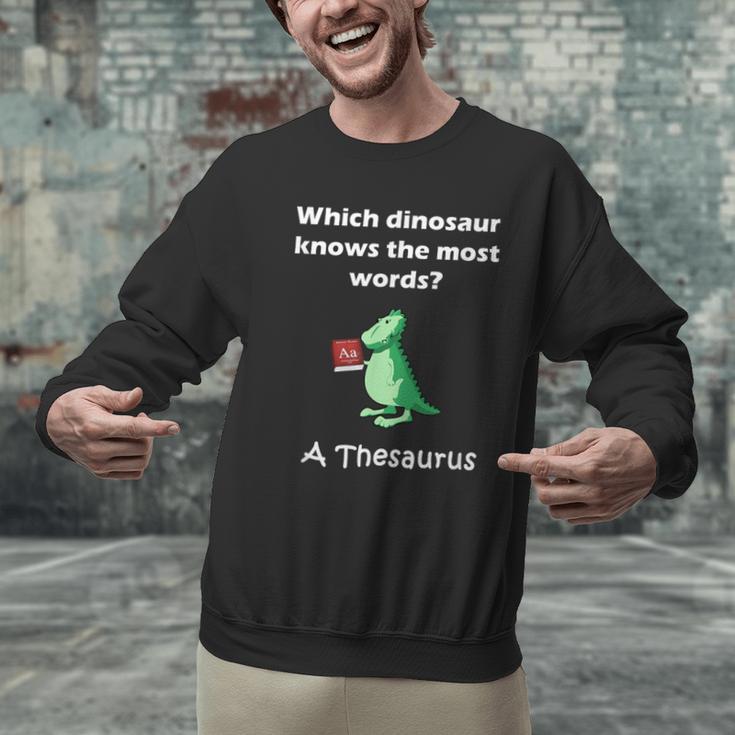 Dinosaur Thesaurus Grammar Joke Teacher Men Graphic Sweatshirt, gift for family, gift for coworker Dinosaur Thesaurus Grammar Joke Teacher Men Graphic Sweatshirt, gift for family, gift for coworker