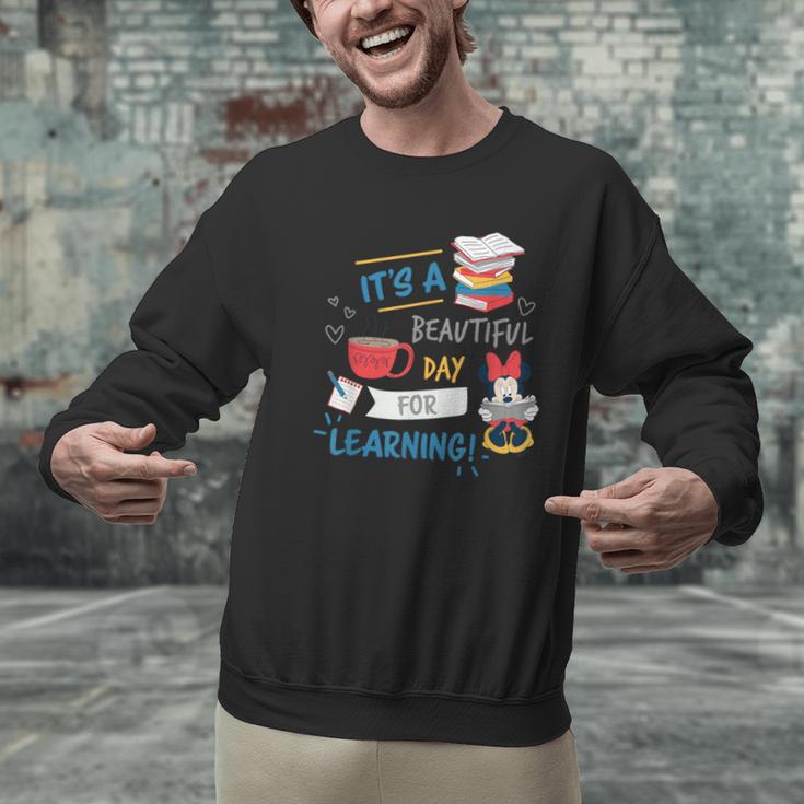 Disney Minnie Mouse Beautiful Day For Learning Teacher's Day Men Graphic Sweatshirt, gift for family, gift for coworker Disney Minnie Mouse Beautiful Day For Learning Teacher's Day Men Graphic Sweatshirt, gift for family, gift for coworker