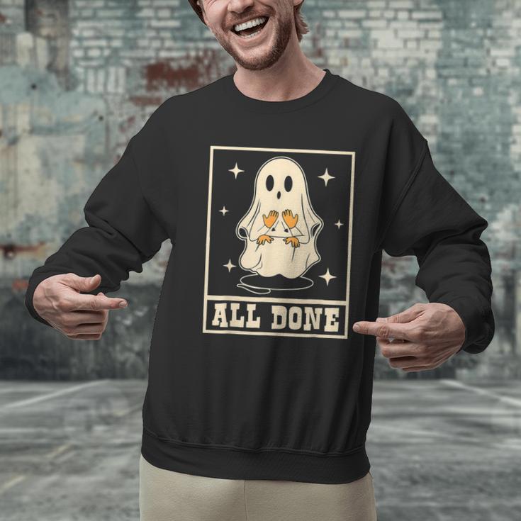 All Done Sign Language Ghost Speech Pathology Teacher Men Graphic Sweatshirt, gift for family, gift for coworker All Done Sign Language Ghost Speech Pathology Teacher Men Graphic Sweatshirt, gift for family, gift for coworker