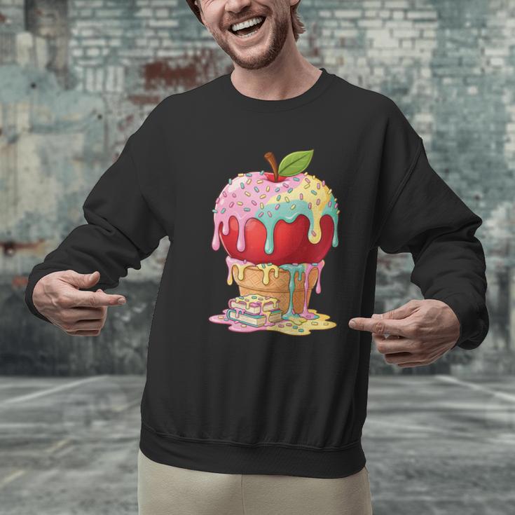 Dripping Apple Ice Cream Cone Cute Teacher Appreciation Men Graphic Sweatshirt, gift for family, gift for coworker Dripping Apple Ice Cream Cone Cute Teacher Appreciation Men Graphic Sweatshirt, gift for family, gift for coworker