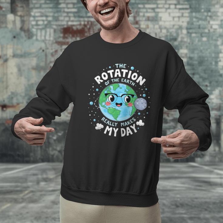 Earth Day Rotation Of The Earth Makes My Day Science Teacher Men Graphic Sweatshirt, Science Teacher Sweatshirts, gift for family, gift for coworker