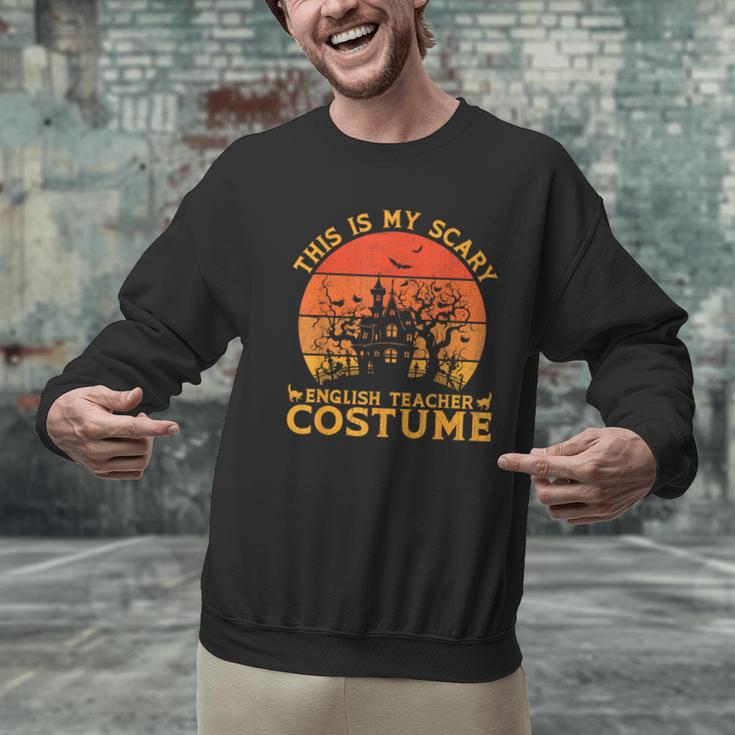 English Teacher Matching This Is My Scary Halloween Costume Men Graphic Sweatshirt, English Teacher Sweatshirts, gift for family, gift for coworker