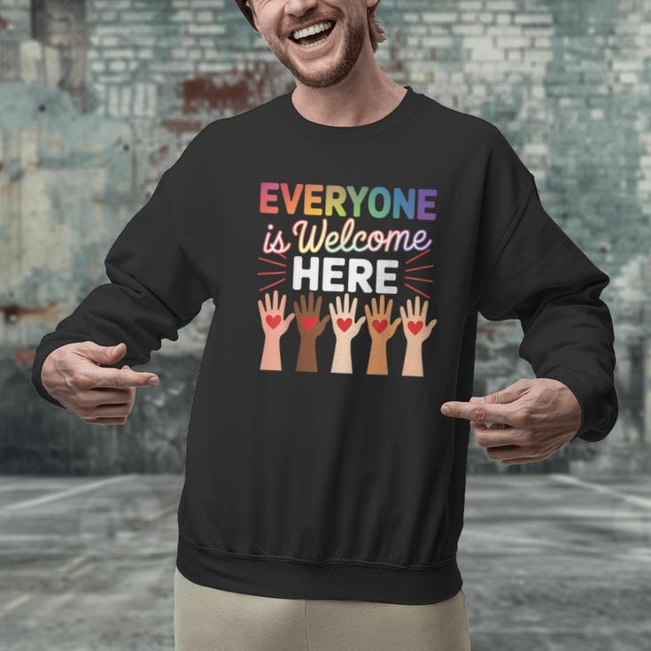 Everyone Is Welcome Here Shirt Teacher Men Graphic Sweatshirt, gift for family, gift for coworker Everyone Is Welcome Here Shirt Teacher Men Graphic Sweatshirt, gift for family, gift for coworker