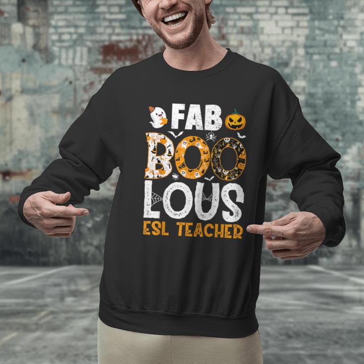 Faboolous ESL ESOL Teacher Spooky Teacher Halloween Costume For Men Women Men Graphic Sweatshirt, Esl Teacher Sweatshirts, gift for family, gift for coworker