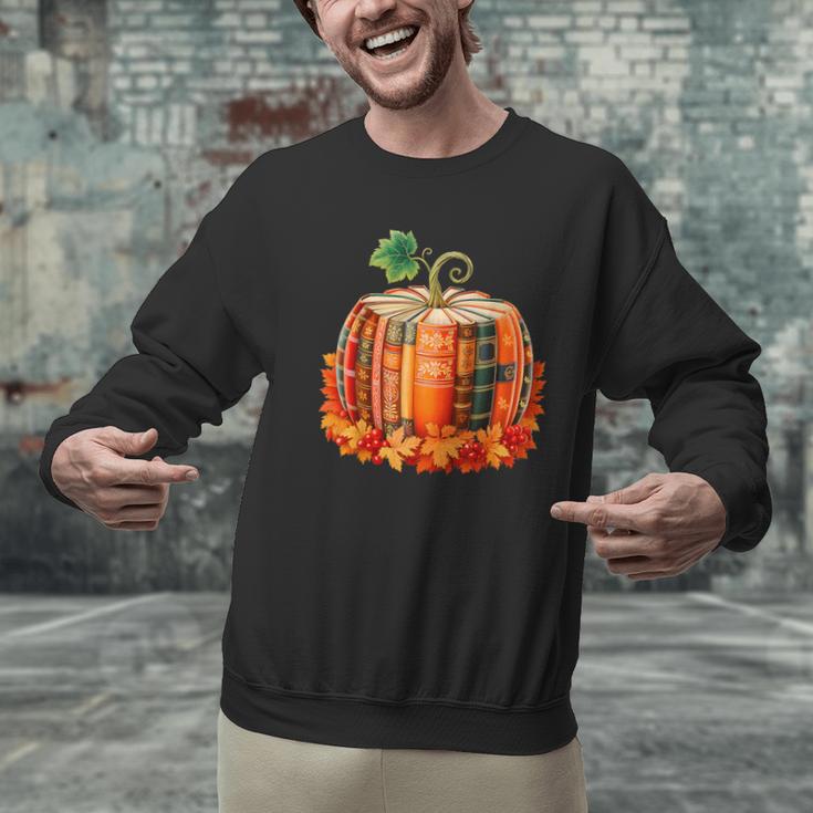 Fall Book Autumn Reading Teacher Halloween Pumpkin Season Men Graphic Sweatshirt, gift for family, gift for coworker