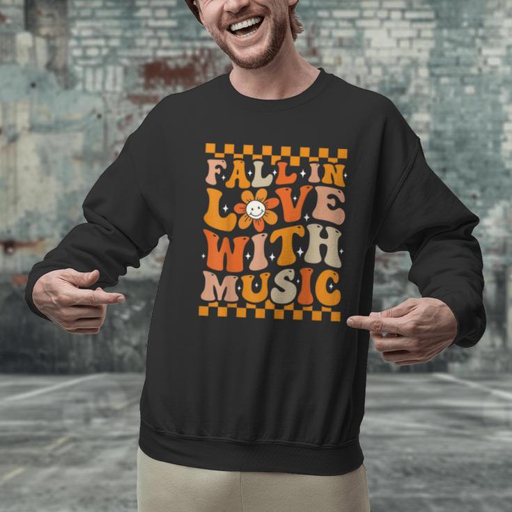 Fall In Love With Music Groovy Thanksgiving Music Teacher Men Women Girls Kids Men Graphic Sweatshirt, Groovy Teacher Sweatshirts, gift for family, gift for coworker Fall In Love With Music Groovy Thanksgiving Music Teacher Men Women Girls Kids Men Graphic Sweatshirt, Groovy Teacher Sweatshirts, gift for family, gift for coworker
