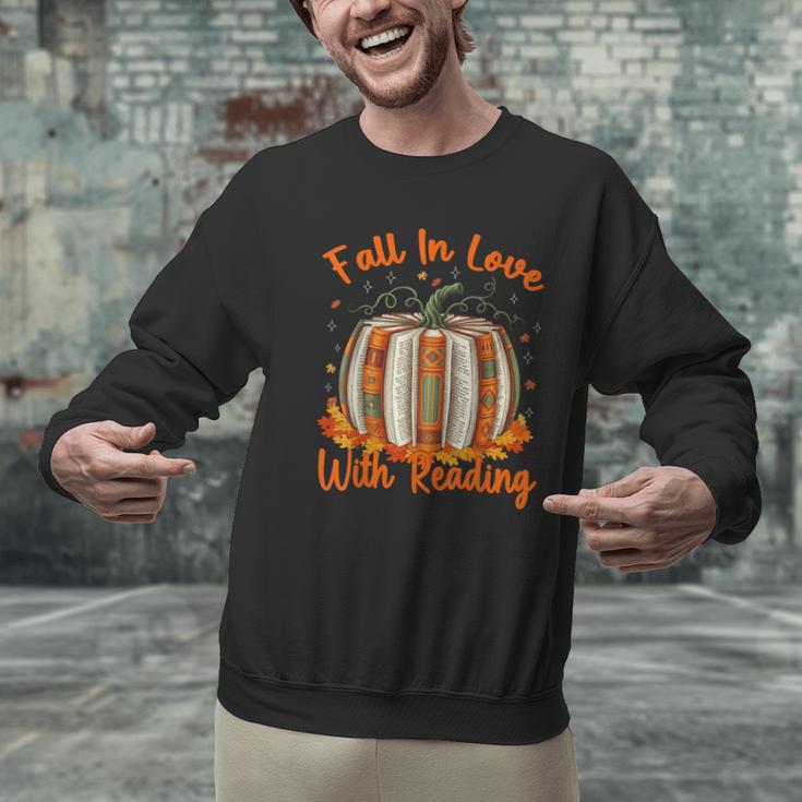 Fall In Love With Reading Pumpkin Autumn Librarians Teacher Men Graphic Sweatshirt, gift for family, gift for coworker Fall In Love With Reading Pumpkin Autumn Librarians Teacher Men Graphic Sweatshirt, gift for family, gift for coworker