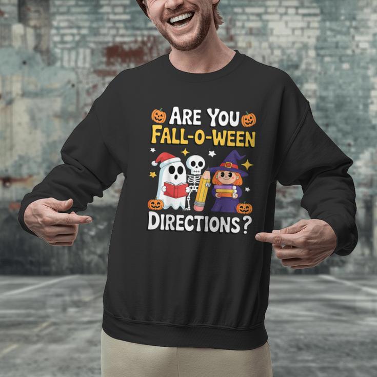 Are You Fall O Ween Directions Halloween Teacher Ghost Men Graphic Sweatshirt, gift for family, gift for coworker Are You Fall O Ween Directions Halloween Teacher Ghost Men Graphic Sweatshirt, gift for family, gift for coworker
