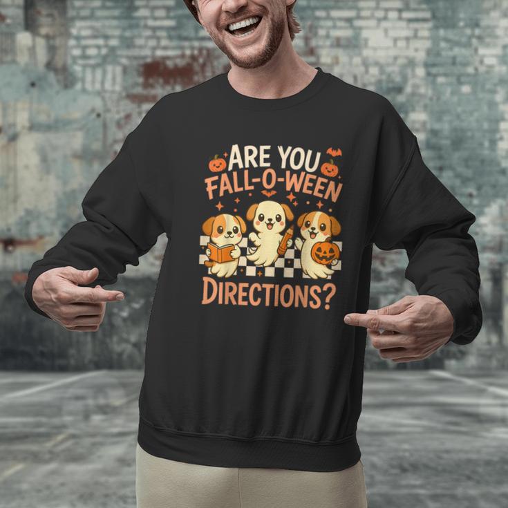 Are You Fall O Ween Directions Teacher Halloween Dog Ghost Men Graphic Sweatshirt, gift for family, gift for coworker