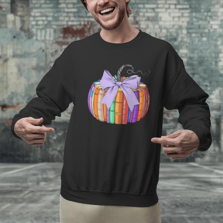 Fall Pumpkin Books Lover Halloween Teacher Teaching Staff Men Graphic Sweatshirt, gift for family, gift for coworker