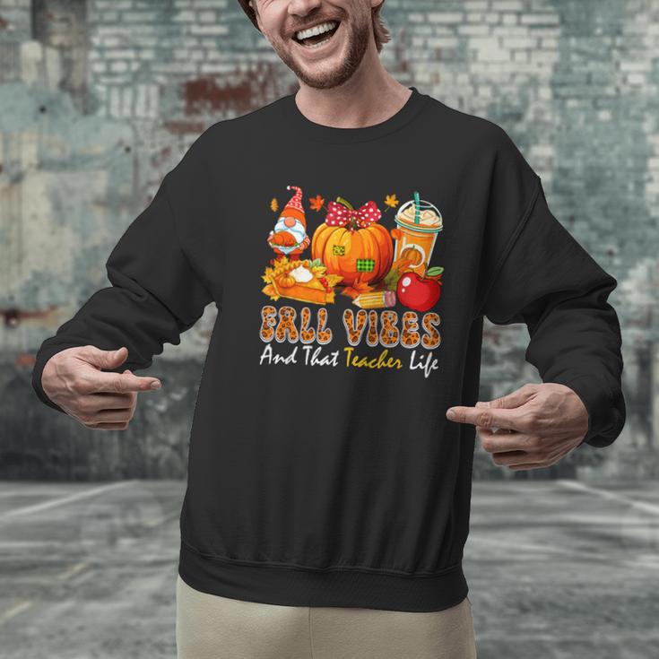Fall Vibes Costume Teacher Thanksgiving Leopard Gnome Men Graphic Sweatshirt, gift for family, gift for coworker Fall Vibes Costume Teacher Thanksgiving Leopard Gnome Men Graphic Sweatshirt, gift for family, gift for coworker