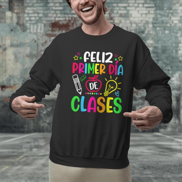 Feliz Primer Dia De Clases Kids Girl Teacher Spanish School Men Graphic Sweatshirt, gift for family, gift for coworker Feliz Primer Dia De Clases Kids Girl Teacher Spanish School Men Graphic Sweatshirt, gift for family, gift for coworker