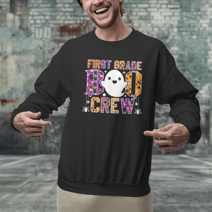 First Grade Boo Crew Teacher Student Halloween Costume Men Graphic Sweatshirt, First Grade Teacher Sweatshirts, gift for family, gift for coworker