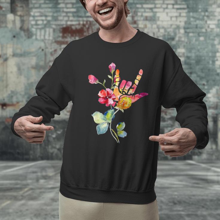 Flower American Sign Language ASL Teacher Teaching Deaf Men Graphic Sweatshirt, gift for family, gift for coworker Flower American Sign Language ASL Teacher Teaching Deaf Men Graphic Sweatshirt, gift for family, gift for coworker