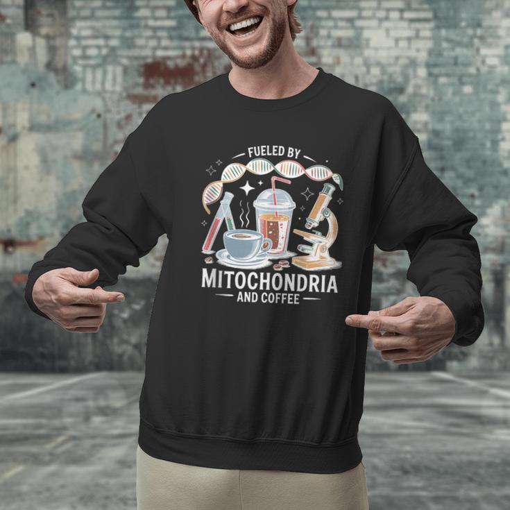 Fueled By Mitochondria Coffee Science Teacher Student Men Graphic Sweatshirt, Science Teacher Sweatshirts, gift for family, gift for coworker