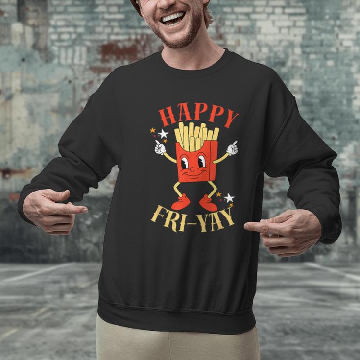 Fun Teacher Happy Fri Yay French Fries Friday Lovers Men Graphic Sweatshirt, gift for family, gift for coworker