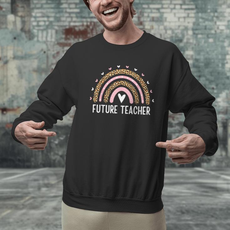 Future Teacher Kids Youth Girls Leopard Rainbow Women Men Graphic Sweatshirt, Future Teacher Sweatshirts, gift for family, gift for coworker